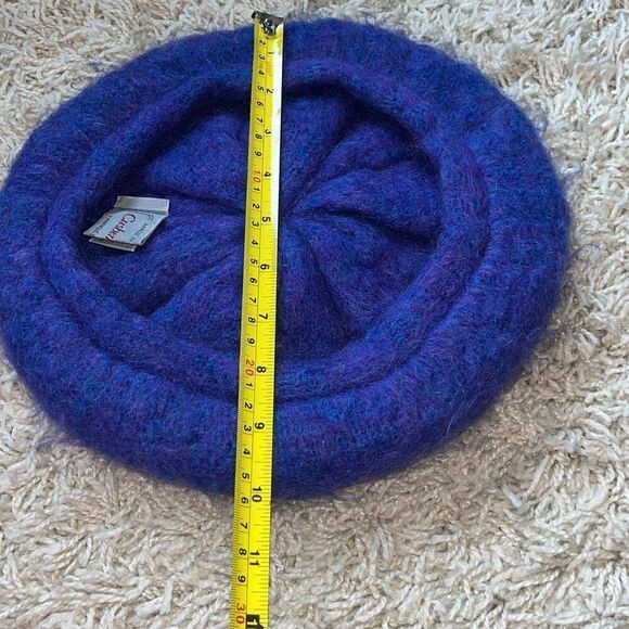 Vintage Cushendale Beret Tam Cap Mohair and Wool Women’s Blue/Purple Fitted Dead main image 12